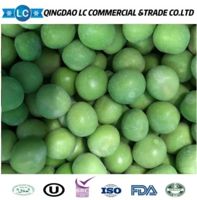 Nueva cosecha de verduras frescas congeladas, guisantes verdes frescos congelados